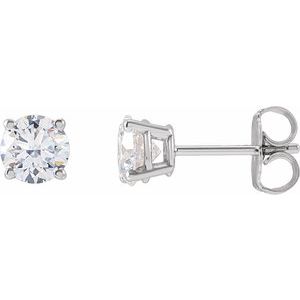 Lab-Grown Diamond Round 4-Prong Lightweight Stud Earrings - Style 1874
