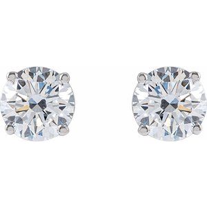 Lab-Grown Diamond Round 4-Prong Lightweight Stud Earrings - Style 652480