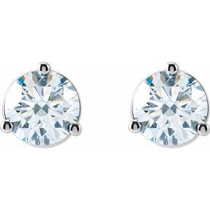 Lab-Grown Diamond Round 3-Prong Cocktail-Style Stud Earrings