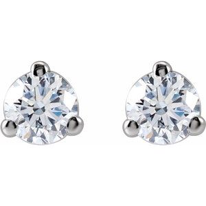Lab-Grown Diamond Round 3-Prong Cocktail-Style Stud Earrings