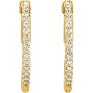 Lab-Grown Diamond Inside-Outside Hoop Earrings - Style 650183