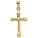 Ladies 17x11 mm Natural Diamond Hollow Cross Pendant (Si2, G-H) — 14K Yellow Gold