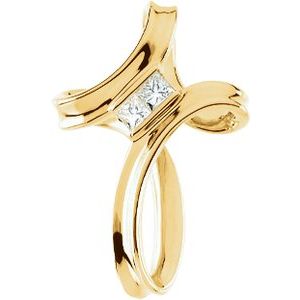 Ladies Natural Diamond Cross Pendant (Si1, G-H) — 14K Yellow Gold