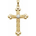Ladies 14K Yellow/ Natural Diamond Cross Pendant — 14K Yellow/White Gold