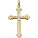 Ladies 14K Yellow/ Natural Diamond Cross Pendant — 14K White Gold