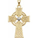 Ladies 14K Yellow/ Natural Diamond Cross Pendant — 14K Yellow/White Gold