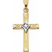 Ladies 14K Yellow/ Natural Diamond Cross Pendant — 14K Yellow/White Gold