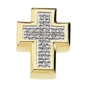 Ladies Natural Diamond Cross Pendant (Si1, G-H) — 14K Yellow Gold