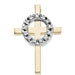 Ladies 14K White/ Natural Diamond Cross Pendant (Si1, G-H) — 14K White/Yellow Gold