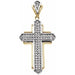 Ladies 14K White/ Natural Diamond Cross Pendant (Si1, G-H) — 14K White/Yellow Gold