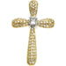 Ladies 14K Yellow/ Natural Diamond Cross Pendant (Si1, G-H) — 14K Yellow/White Gold