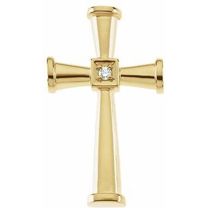 Ladies Natural Diamond Cross Pendant (Si1, G-H) — 14K White Gold