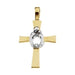 Ladies Rhodium-Plated Natural Diamond Mother Child® Cross Pendant (I1, G-H) — Rhodium-Plated 14K Yellow Gold