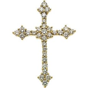 Ladies Natural Diamond Cross Pendant (Si1, G-H) — Platinum