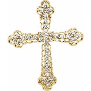 Ladies Natural Diamond Cross Pendant (Si1, G-H) — 14K Yellow Gold