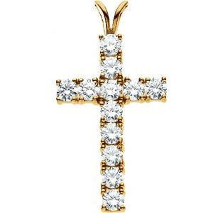 Lab-Grown Diamond Accented Cross Pendant - Style R8041D