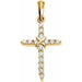 Ladies Natural Diamond Cross Pendant (Si1, G-H) — 14K Yellow Gold
