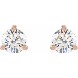 Lab-Grown Diamond Round 3-Prong Cocktail-Style Stud Earrings