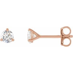 Lab-Grown Diamond Round 3-Prong Cocktail-Style Stud Earrings