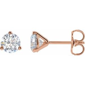 Lab-Grown Diamond Round 3-Prong Cocktail-Style Stud Earrings