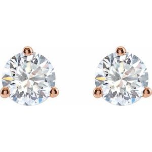 Lab-Grown Diamond Round 3-Prong Cocktail-Style Stud Earrings