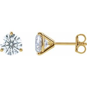 Lab-Grown Diamond Round 3-Prong Cocktail-Style Stud Earrings