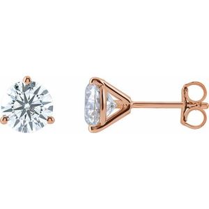 Lab-Grown Diamond Round 3-Prong Cocktail-Style Stud Earrings