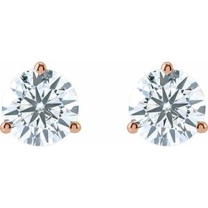 Lab-Grown Diamond Round 3-Prong Cocktail-Style Stud Earrings