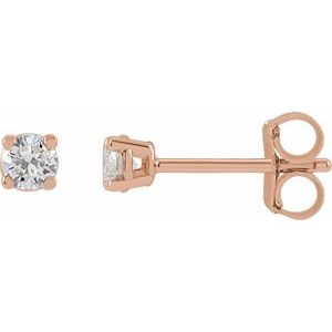 Lab-Grown Diamond Round 4-Prong Lightweight Stud Earrings - Style 652480