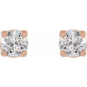 Lab-Grown Diamond Round 4-Prong Lightweight Stud Earrings - Style 652480