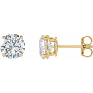 Lab-Grown Diamond Round 4-Prong Lightweight Stud Earrings - Style 652480
