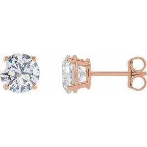 Lab-Grown Diamond Round 4-Prong Lightweight Stud Earrings - Style 652480