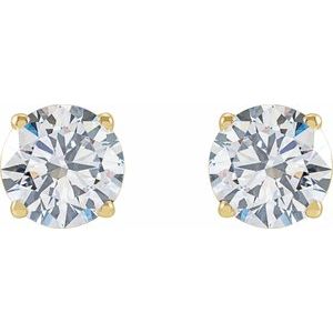 Lab-Grown Diamond Round 4-Prong Lightweight Stud Earrings - Style 652480