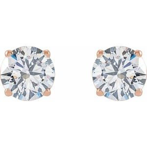 Lab-Grown Diamond Round 4-Prong Lightweight Stud Earrings - Style 652480