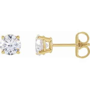 Lab-Grown Diamond Round 4-Prong Lightweight Stud Earrings - Style 652480