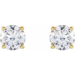 Lab-Grown Diamond Round 4-Prong Lightweight Stud Earrings - Style 652480