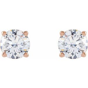 Lab-Grown Diamond Round 4-Prong Lightweight Stud Earrings - Style 652480