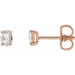 Ladies Rose-Cut Natural Diamond Earrings — 14K Rose Gold