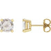 Ladies Rose-Cut Natural Diamond Stud Earrings — 14K Yellow Gold