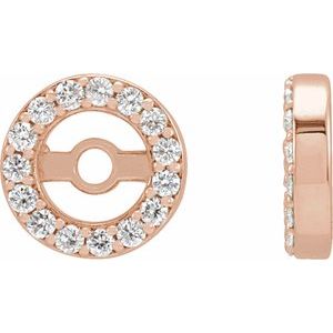 Ladies Natural Diamond Earring Jackets with 3.6 mm ID — 14K Rose Gold