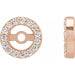 Ladies Natural Diamond Earring Jackets with 3.6 mm ID — 14K Rose Gold
