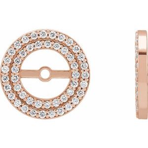 Ladies Natural Diamond Earring Jackets — 14K Rose Gold