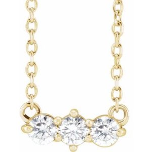 Ladies Natural Diamond Three-Stone Necklace (I1, G-H) — 14K Yellow Gold