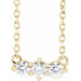 Ladies Natural Diamond Three-Stone Necklace (I1, G-H) — 14K Yellow Gold
