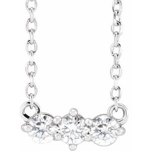 Ladies Natural Diamond Three-Stone Necklace (I1, G-H) — Sterling Silver