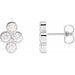 Ladies Natural Diamond Bezel-Set Cluster Earrings — Sterling Silver