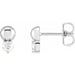 Ladies Natural Diamond Bead Earrings — 14K White Gold