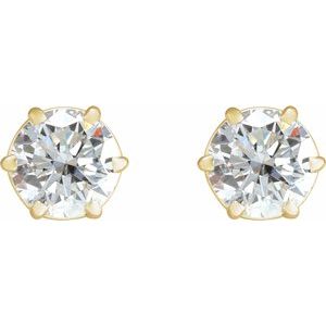 Lab-Grown Diamond Round 6-Prong Stud Earrings