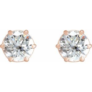 Lab-Grown Diamond Round 6-Prong Stud Earrings