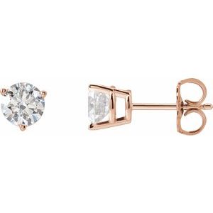 Lab-Grown Diamond Round 3-Prong Stud Earrings